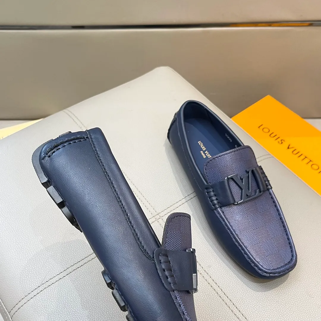 Factory price: 460💰LV men's beanie shoes 2025 official website synchronized <market top version> imported cowhide ➕ blue cowhide original packaging. Size 38-45